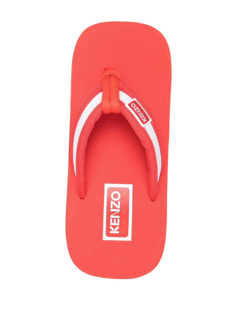 Logo Patch Striped Slip-On Flip Flops