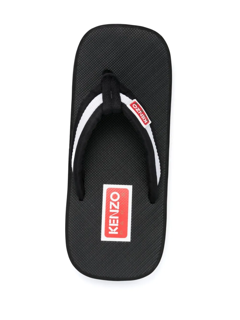 Logo Patch Striped Slip-On Flip Flops