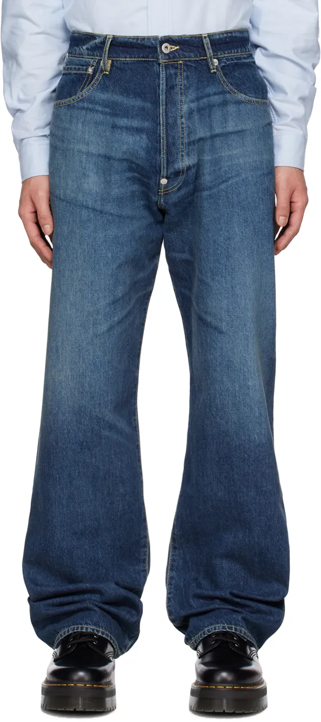 Suisen Wide-Leg Relaxed-Fit Jeans