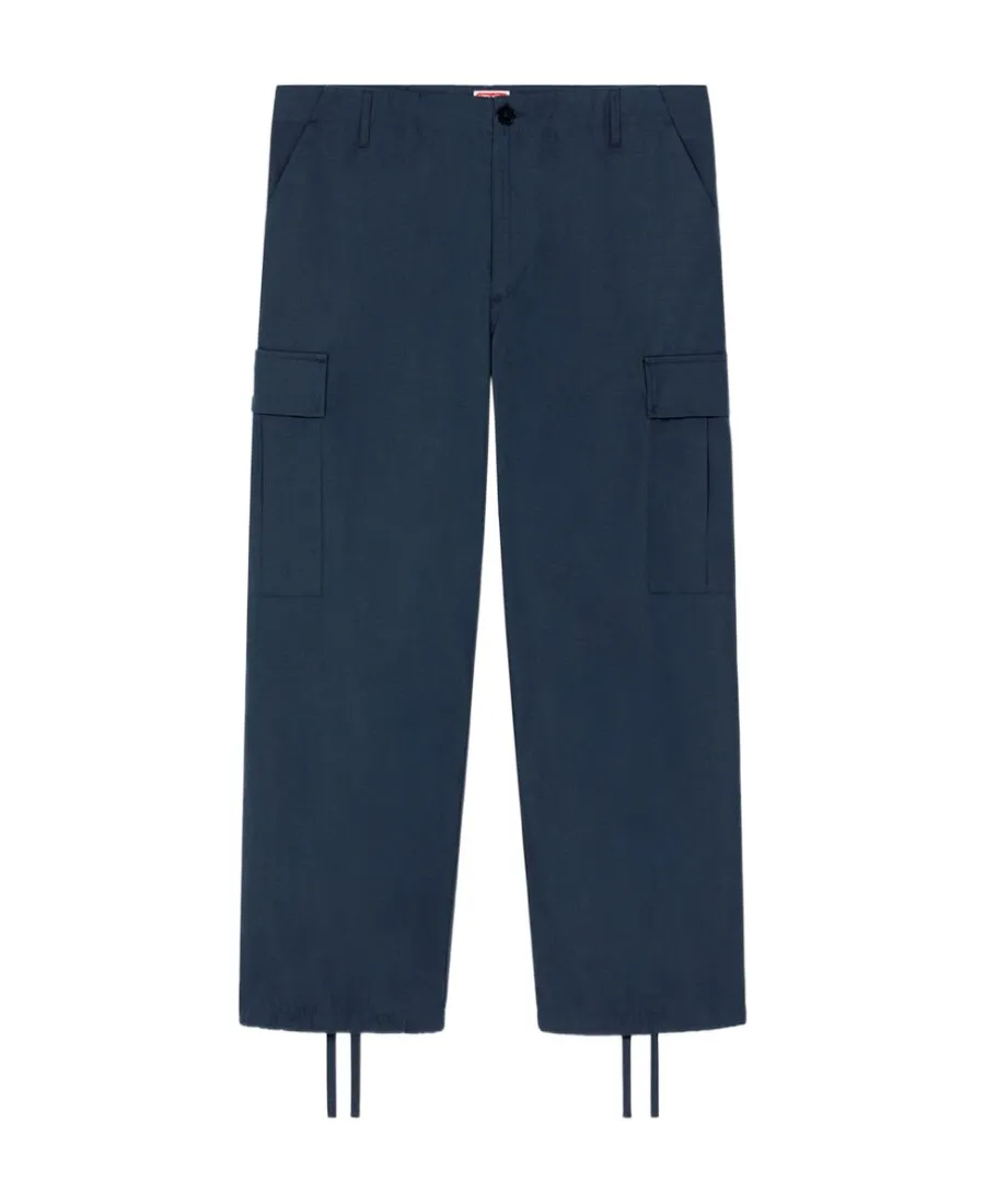 Mid-Rise Straight-Leg Cargo Trousers