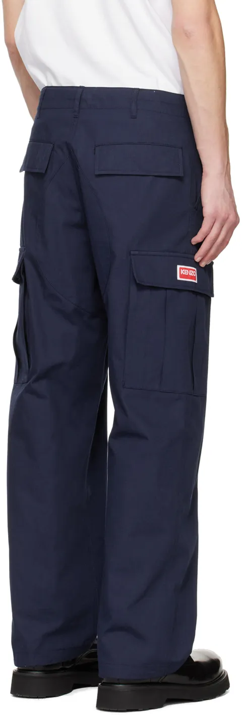 Mid-Rise Straight-Leg Cargo Trousers