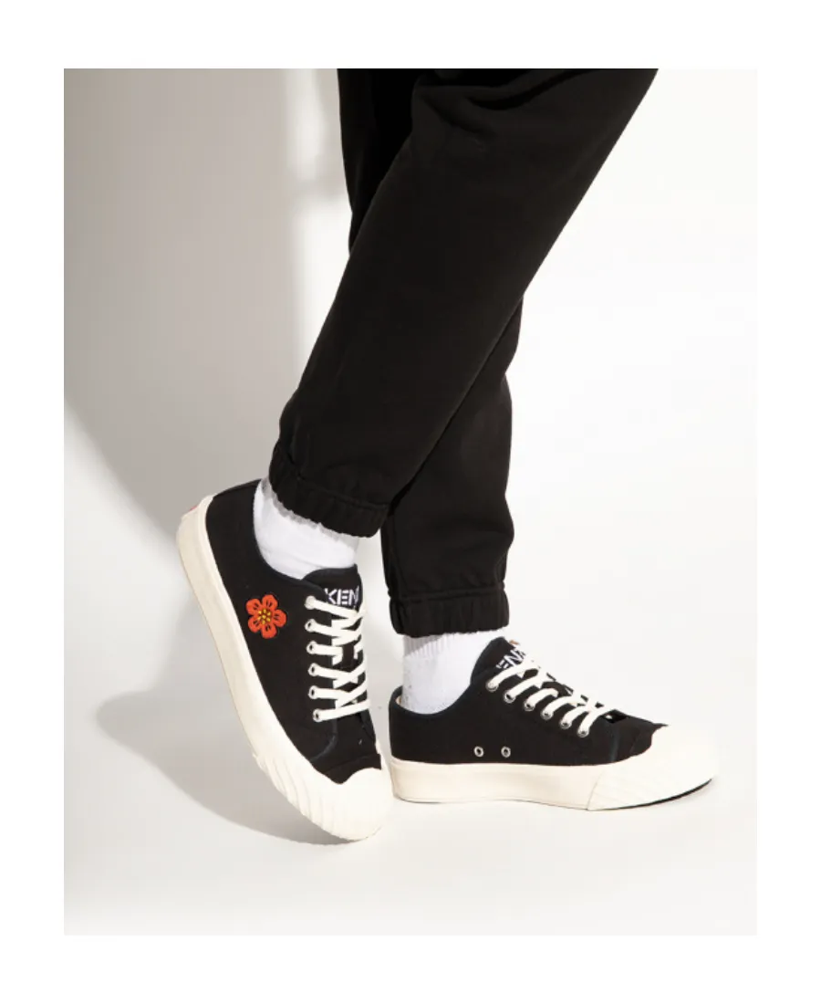 Boke Flower Embroidered Lace-Up Sneakers
