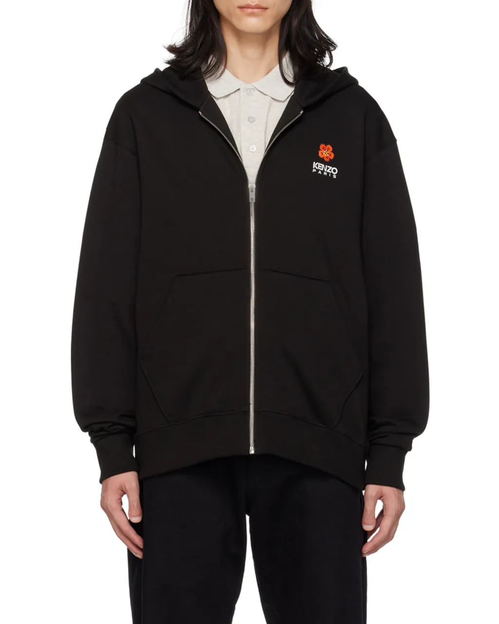Boke Flower Zipped Hoodie