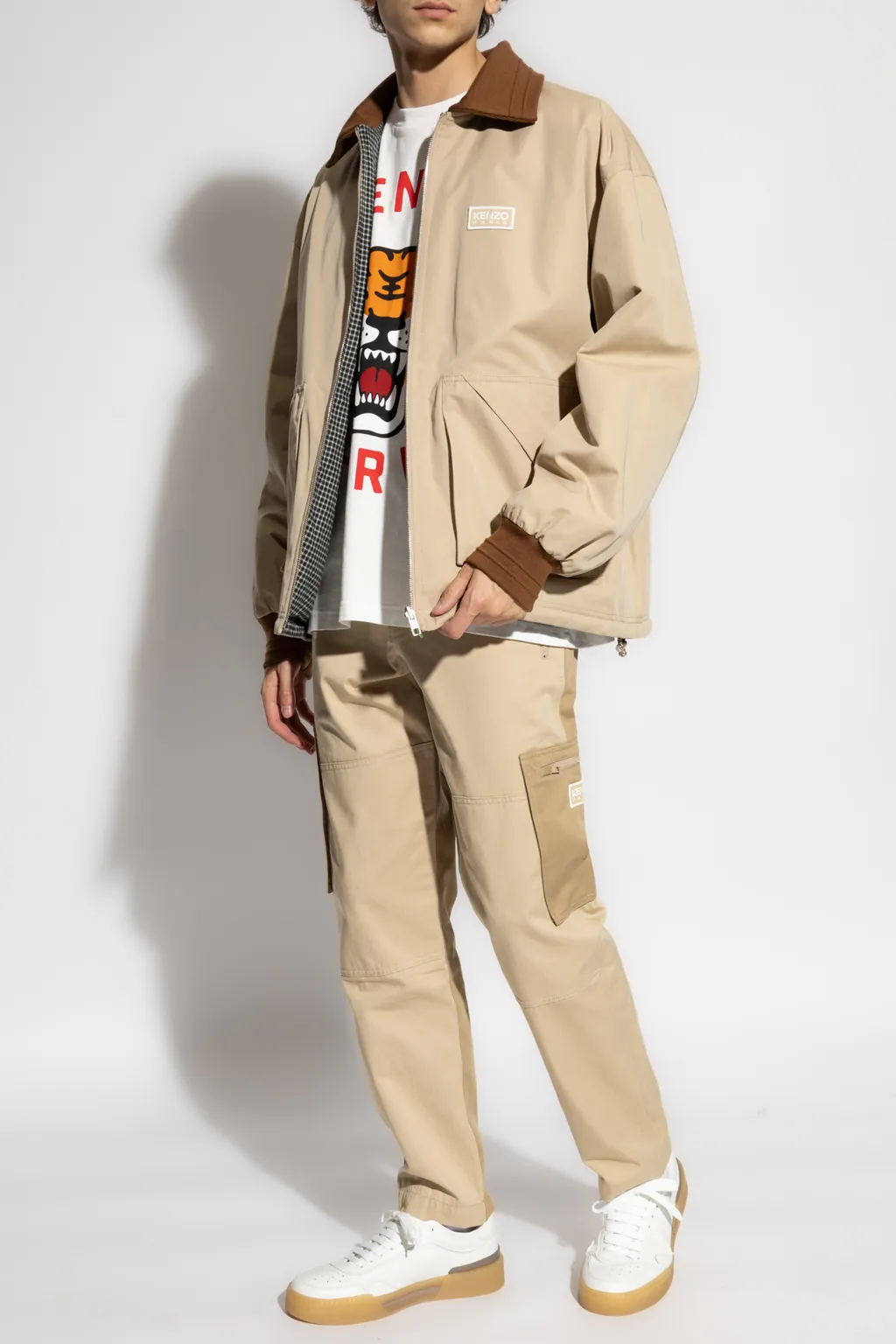 Straight-Leg Cargo Slim Trousers