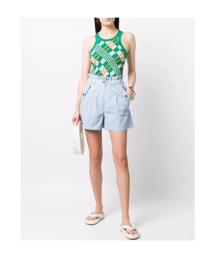 High-Waist Elastic Waist Shorts