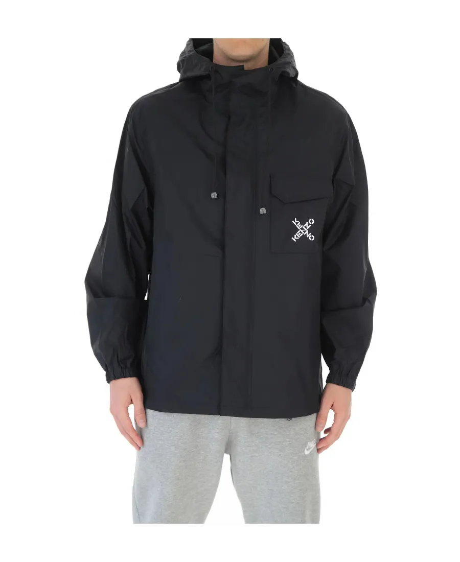 Logo-Printed Hooded Casual Jacket