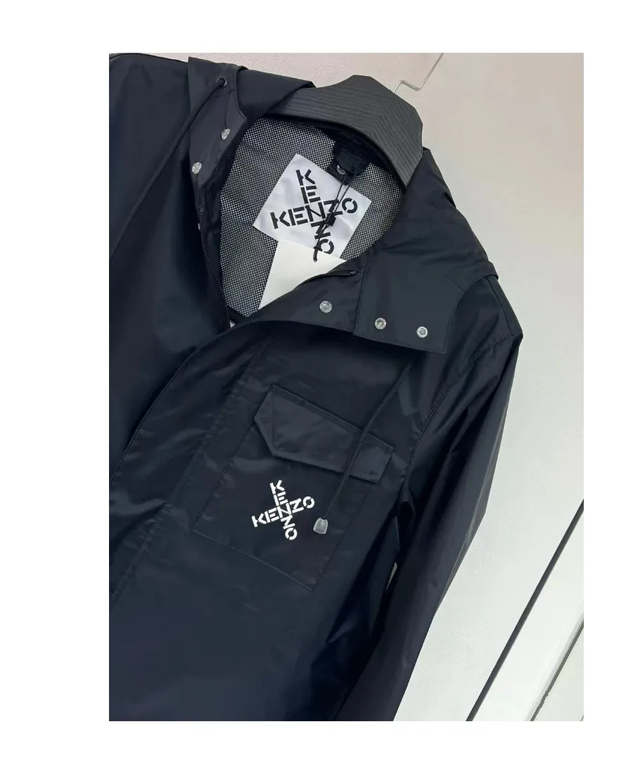 Logo-Printed Hooded Casual Jacket