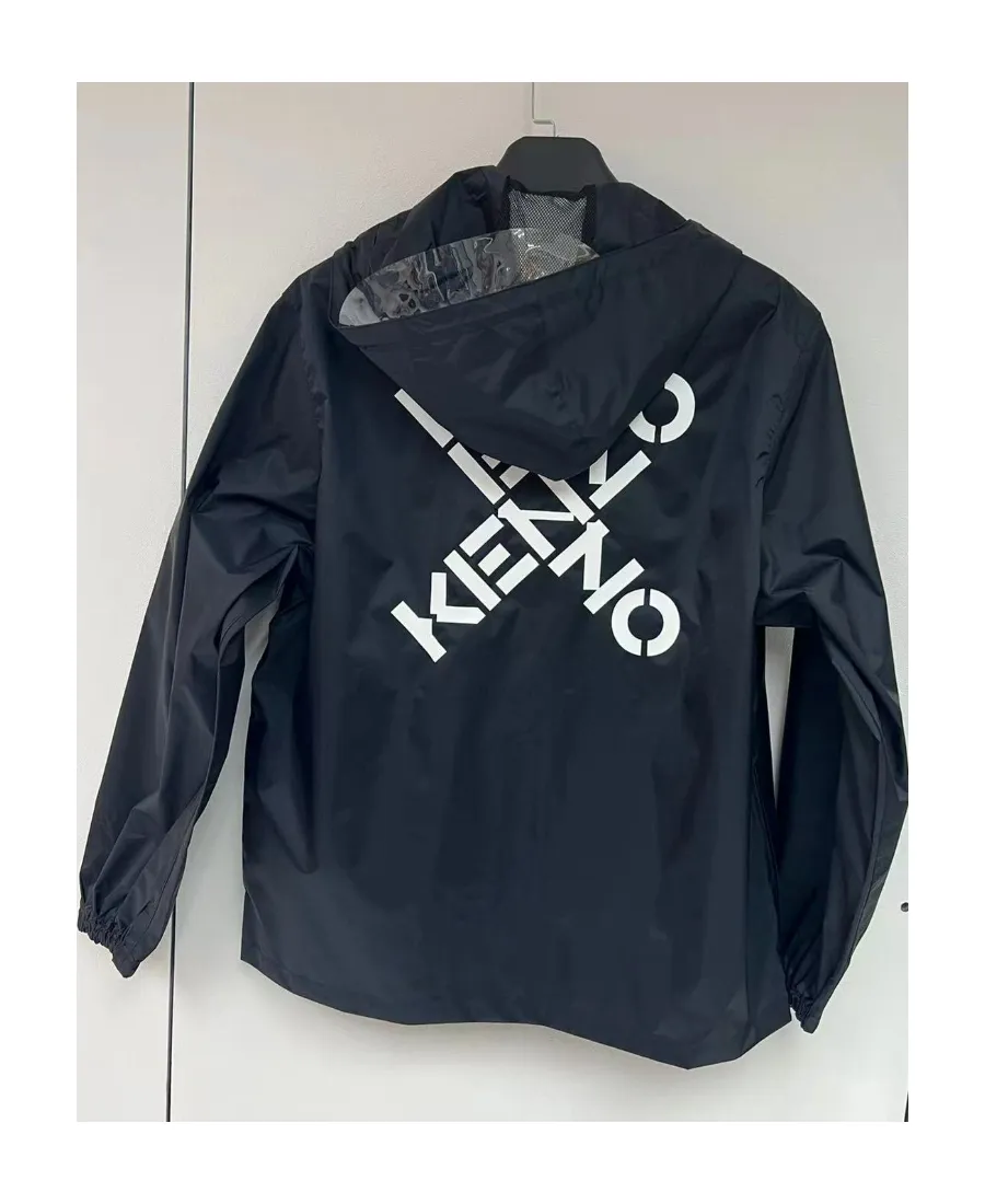 Logo-Printed Hooded Casual Jacket