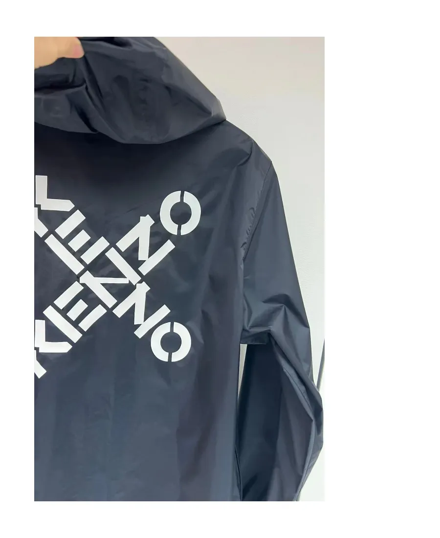 Logo-Printed Hooded Casual Jacket