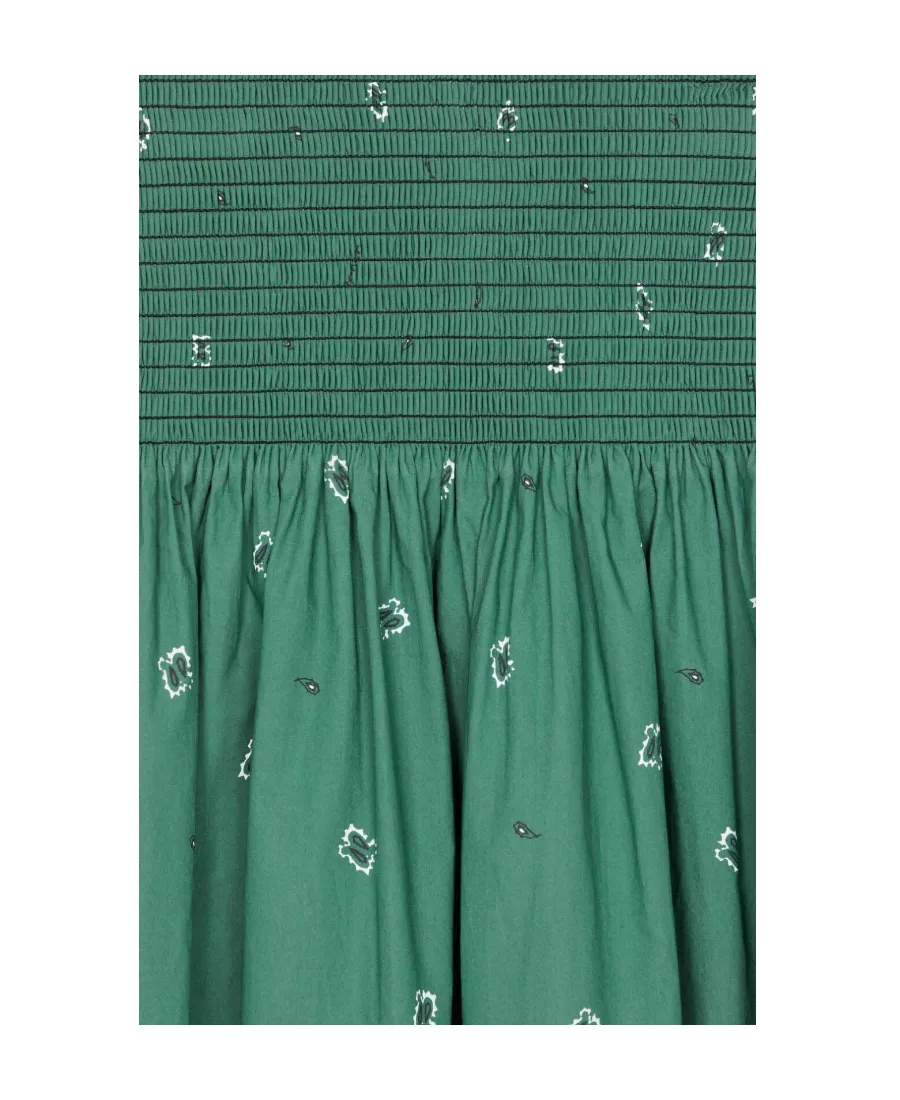Smocked Bandana-Print Mini Skirt