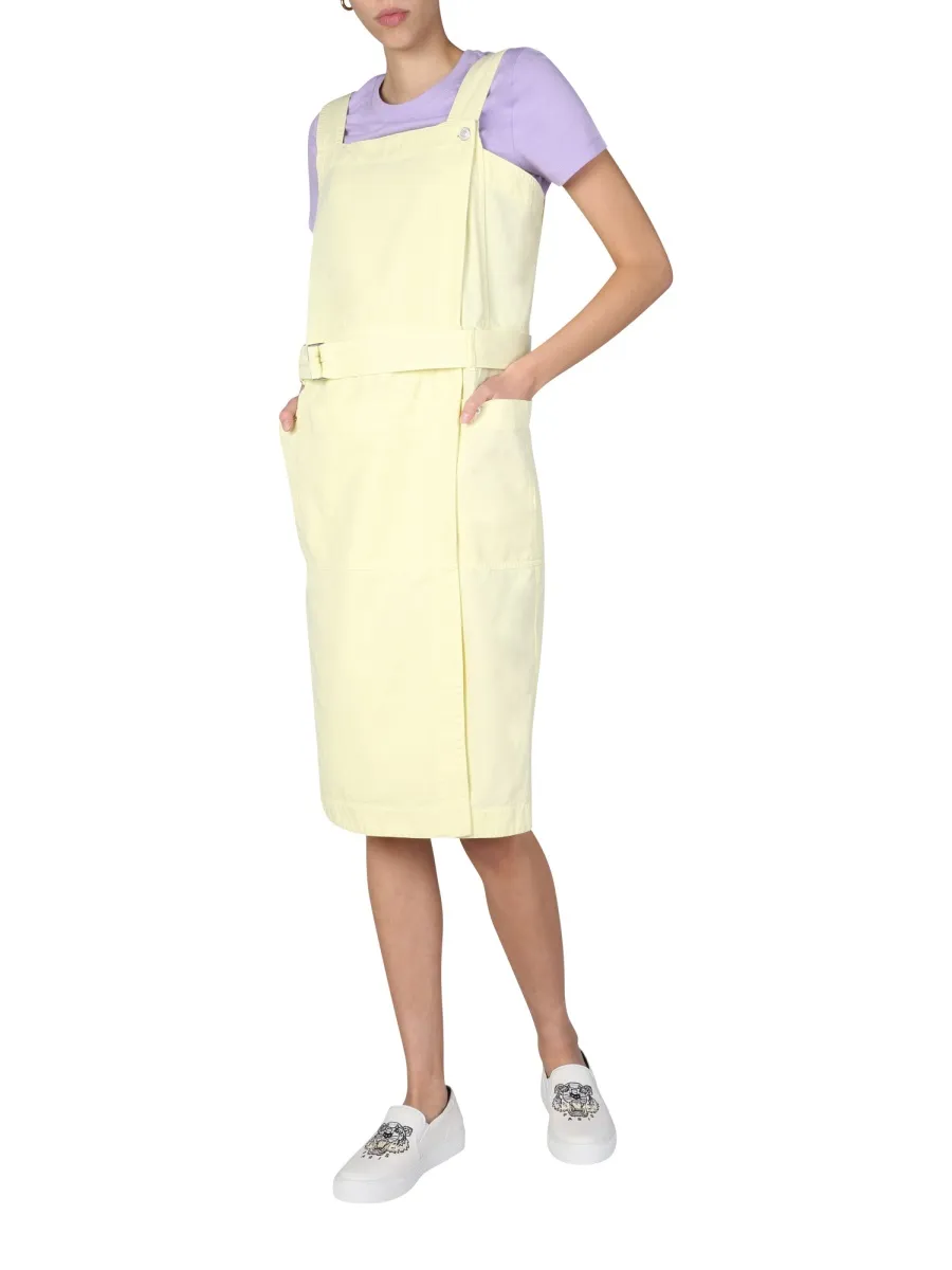 Belted Denim Midi Dress