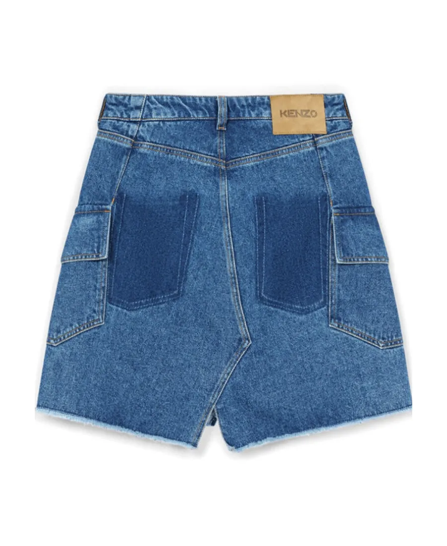Logo-Patch Denim Mini Skirt