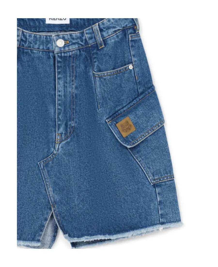 Logo-Patch Denim Mini Skirt
