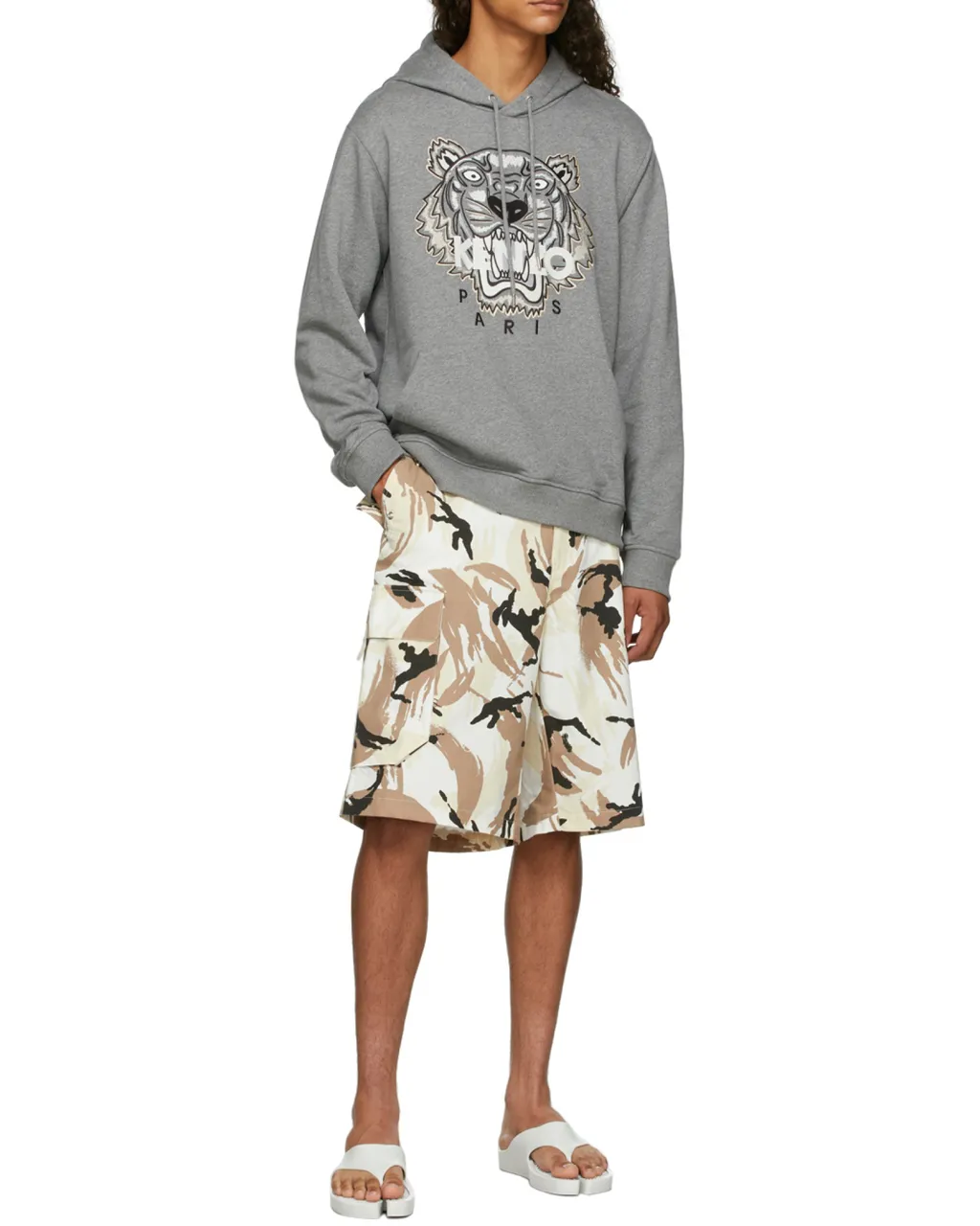 Tiger Embroidered Relaxed Hoodie