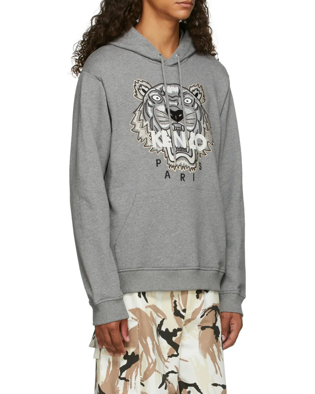 Tiger Embroidered Relaxed Hoodie