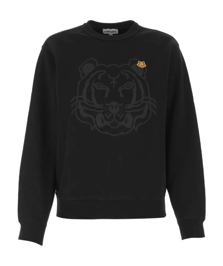 Tiger-Print Cotton Sweatshirt