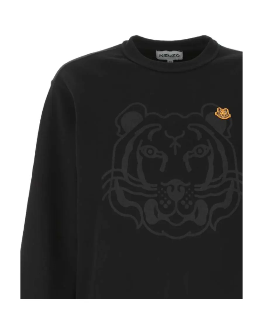 Tiger-Print Cotton Sweatshirt