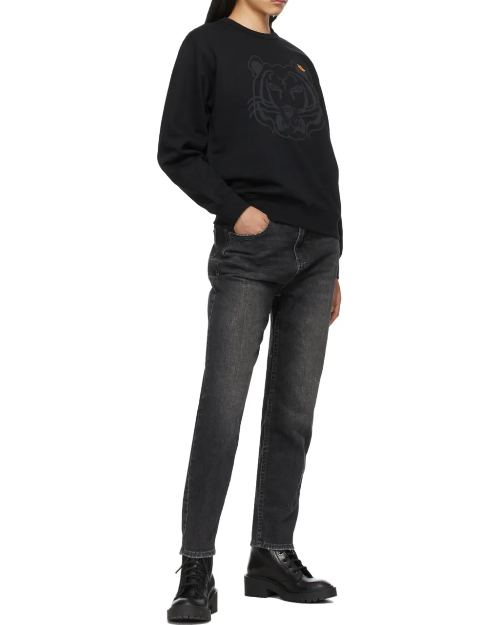 Tiger-Print Cotton Sweatshirt