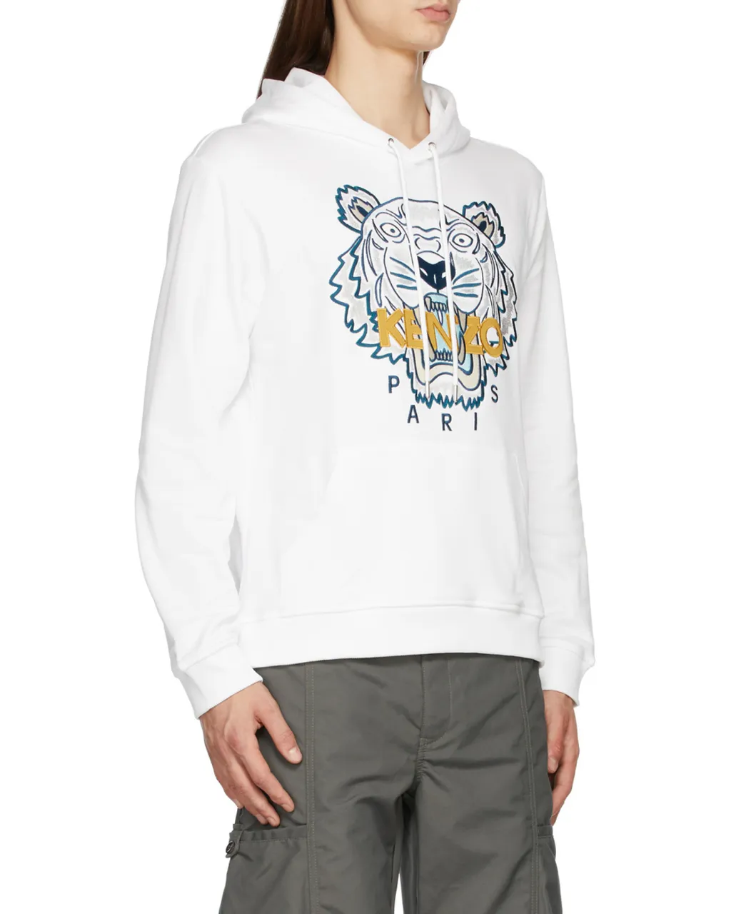 Tiger Embroidered Relaxed Hoodie