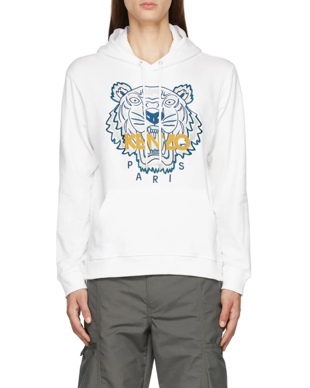 Tiger Embroidered Relaxed Hoodie