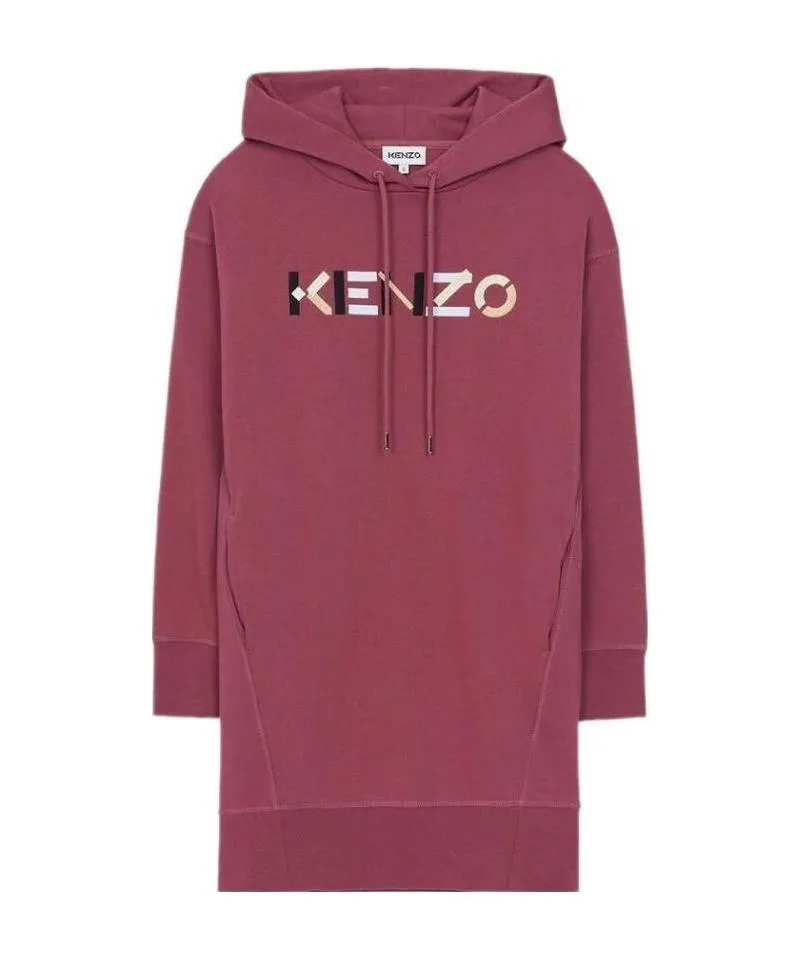 Logo Drawstring Sweatshirt Dress