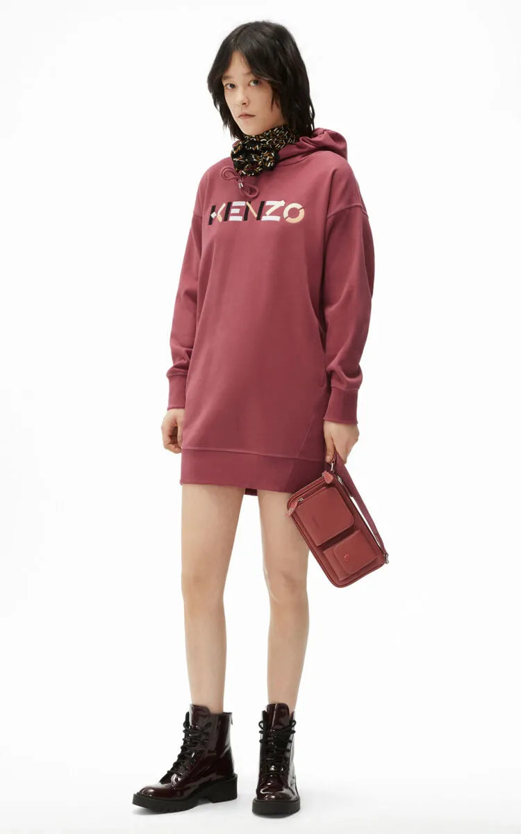 Logo Drawstring Sweatshirt Dress