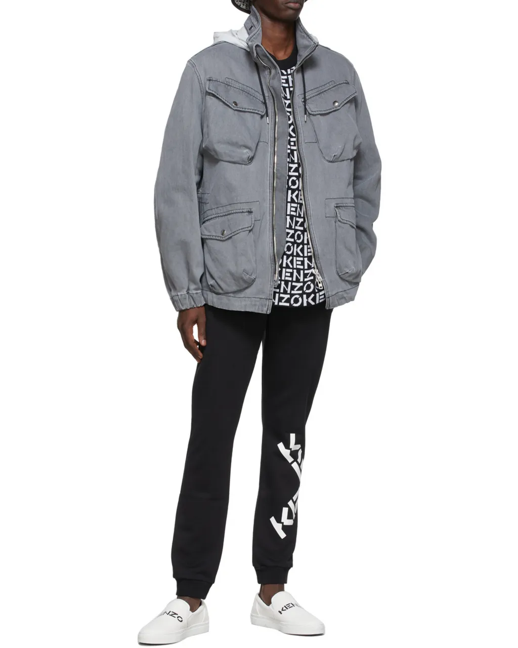 Logo Printed Elastic Waist Jogging Pants