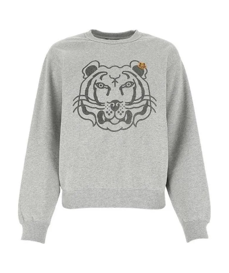 Tiger-Print Cotton Sweater