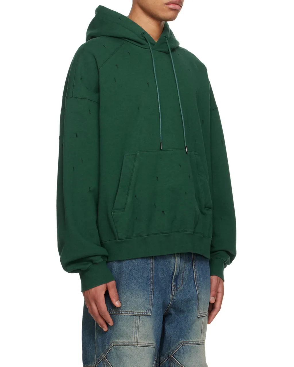 Drawstring Hood Raglan Sleeve Sweatshirt