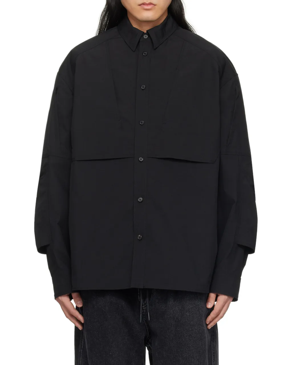 Classic Collar Shirt With Sleeve Pocket