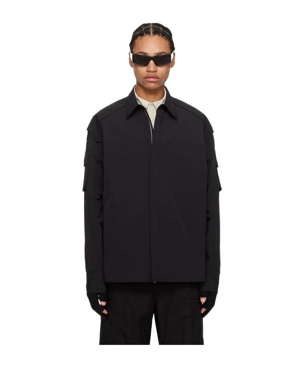 Lapel Curved Hem Shirt
