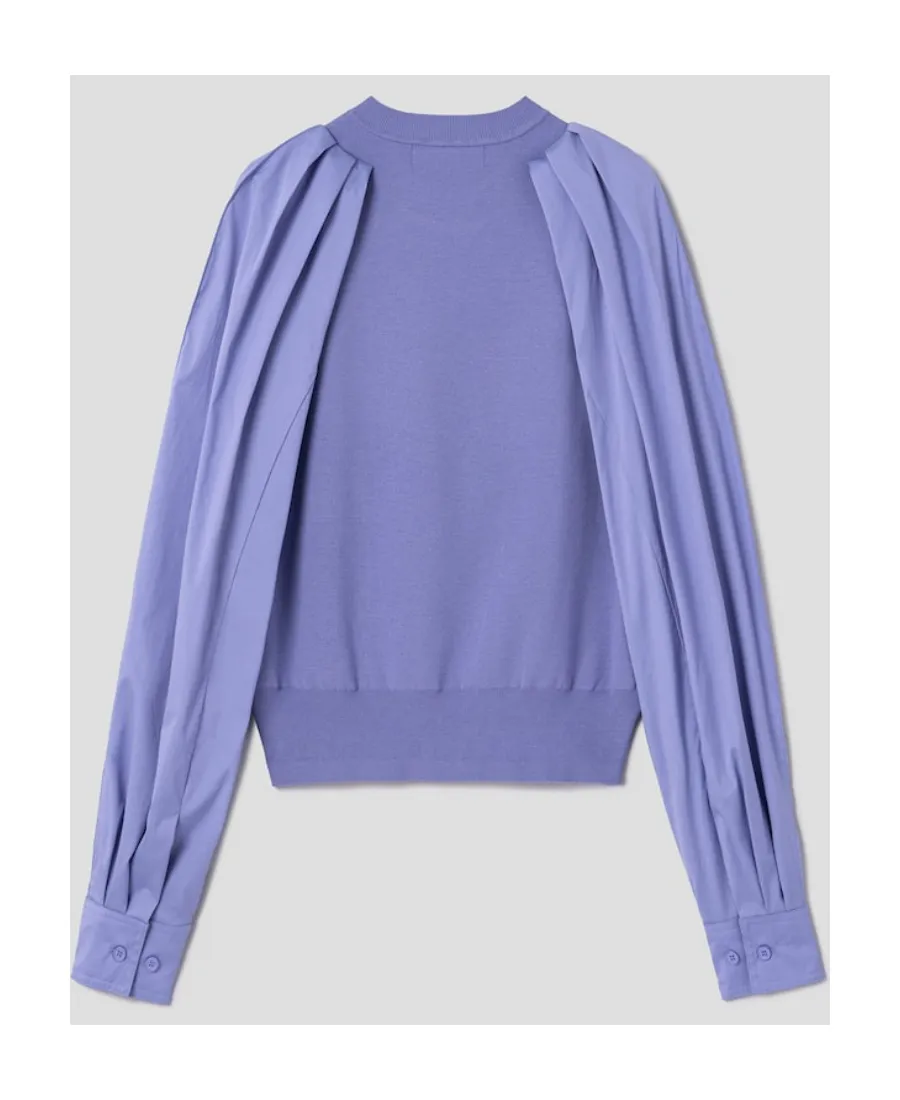 Round Neck Bubble Sleeve Sweater