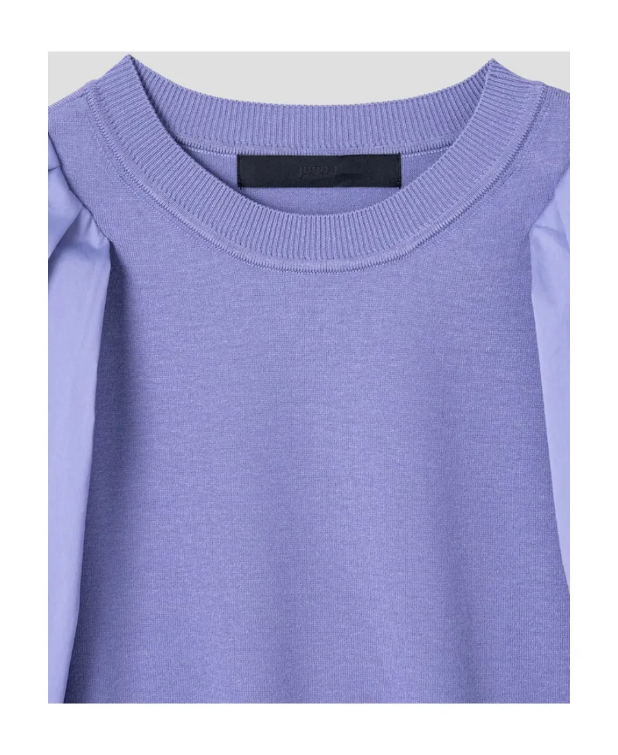 Round Neck Bubble Sleeve Sweater