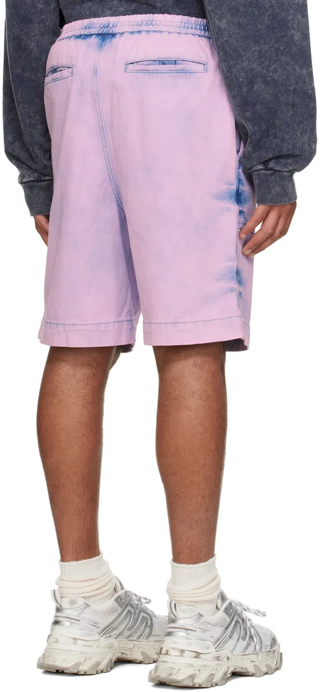 Bleached-Effect Cotton Track Shorts