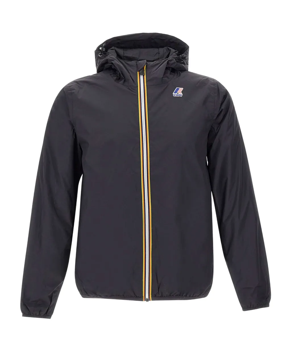 Logo Printed Hooded Zipped Jacket