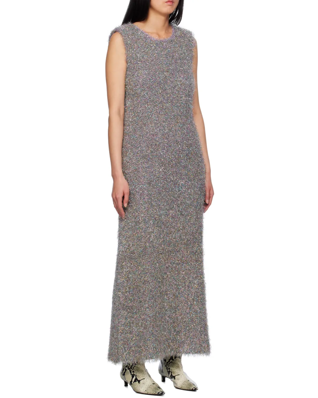 Glitter-Embellished Sleeveless Dress