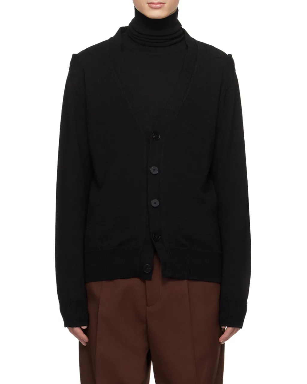 Hollowed-Out Long-Sleeved Knitted Cardigan