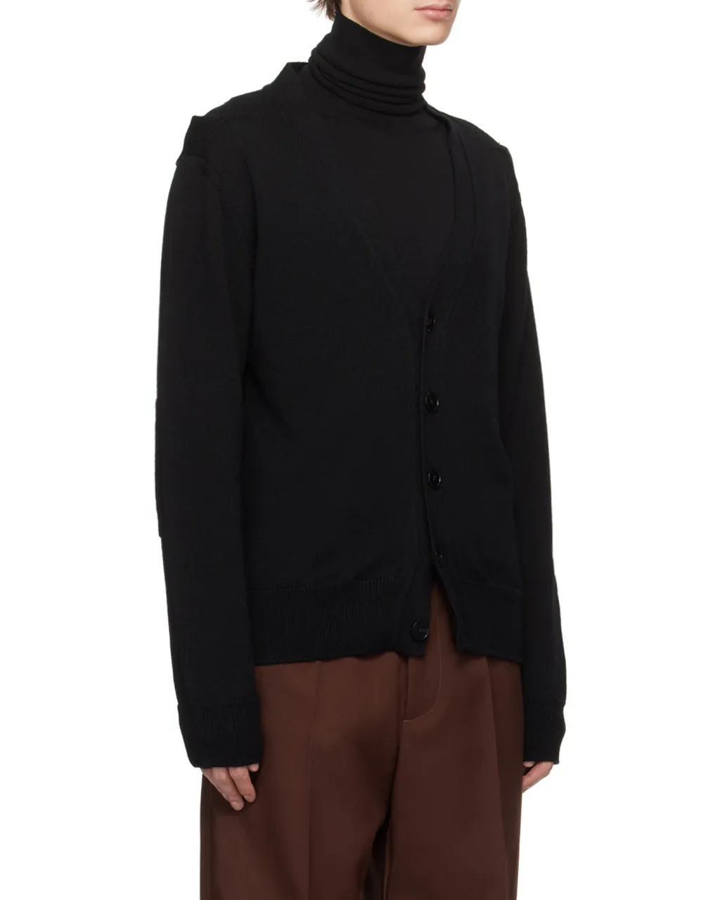 Hollowed-Out Long-Sleeved Knitted Cardigan