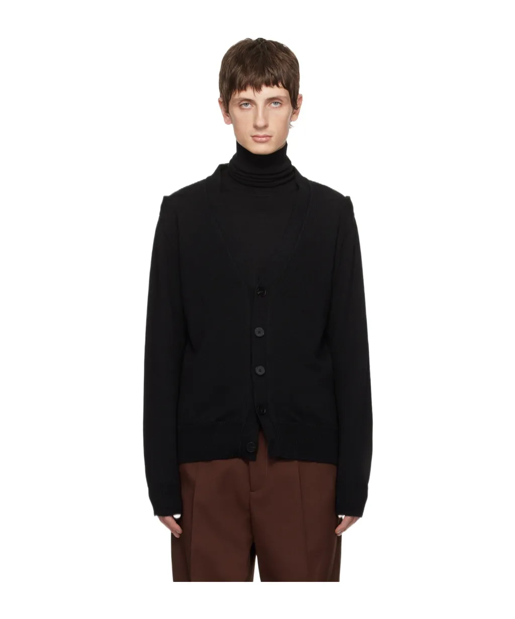 Hollowed-Out Long-Sleeved Knitted Cardigan