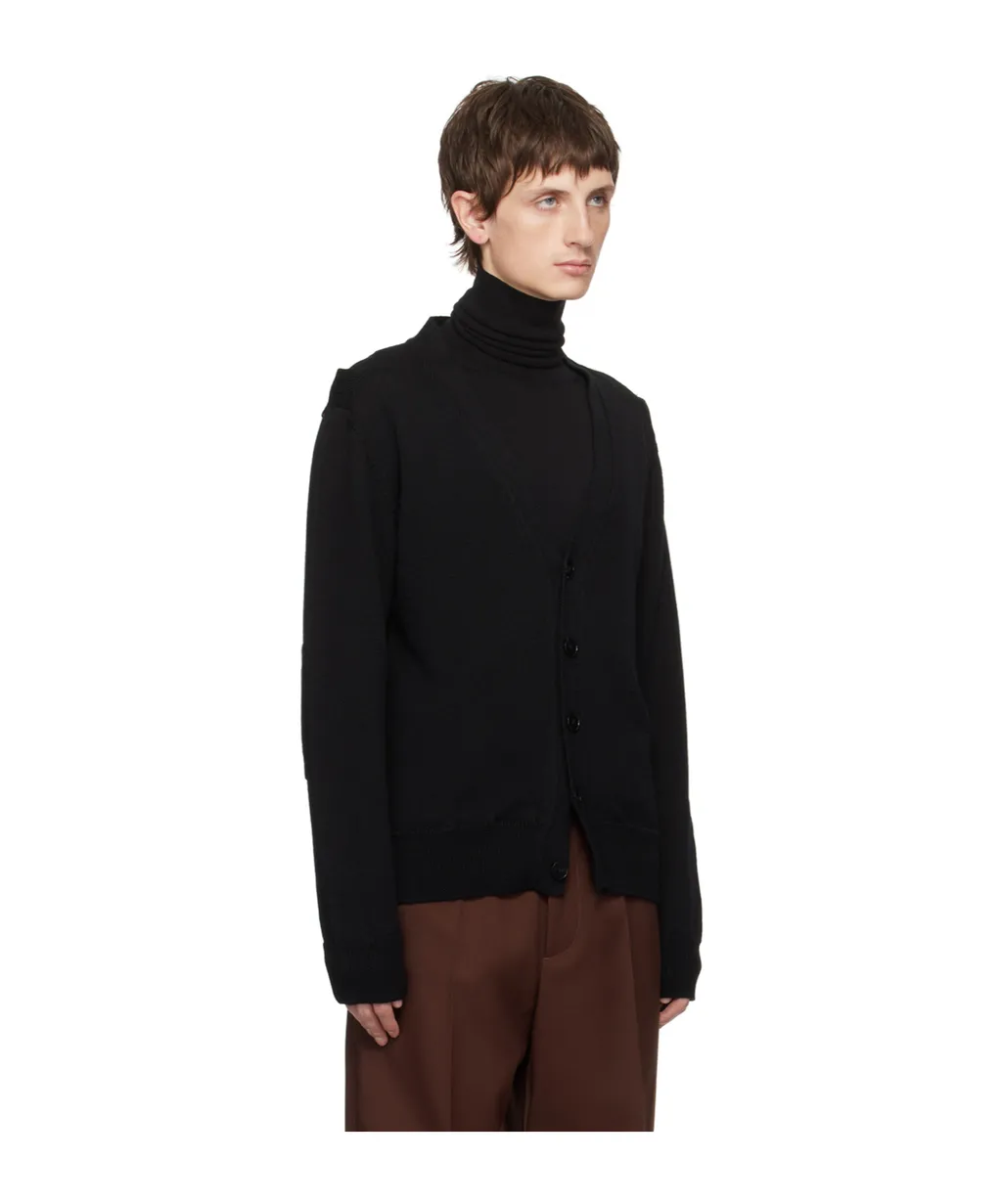 Hollowed-Out Long-Sleeved Knitted Cardigan