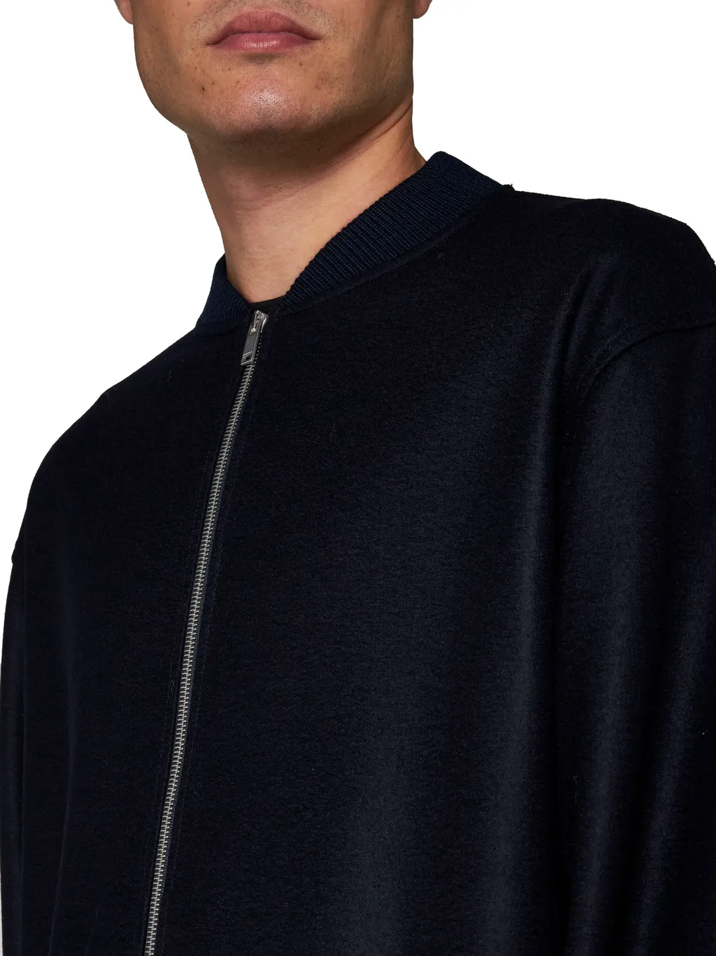 Zip-Up Long-Sleeved Bomber Jacket