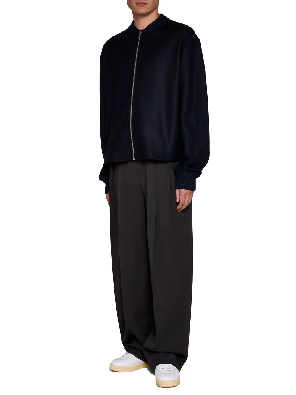 Zip-Up Long-Sleeved Bomber Jacket