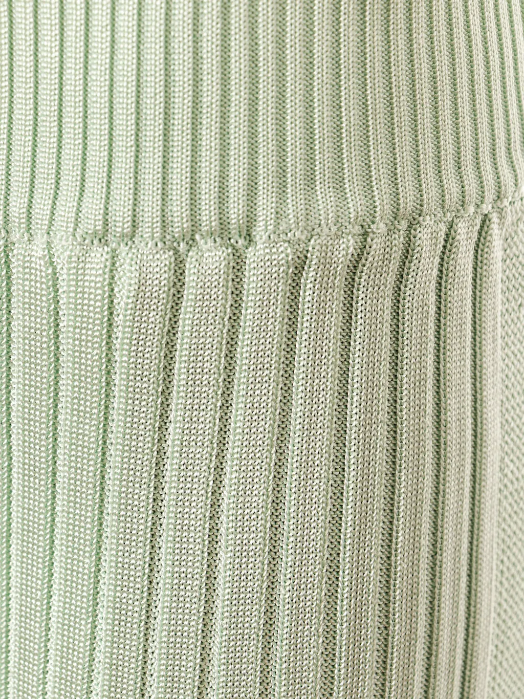 High-Waisted Ribbed-Knit Trousers