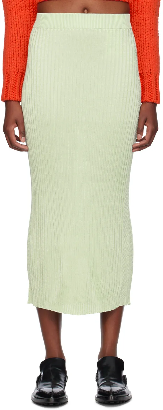 Ribbed-Knit Midi Skirt