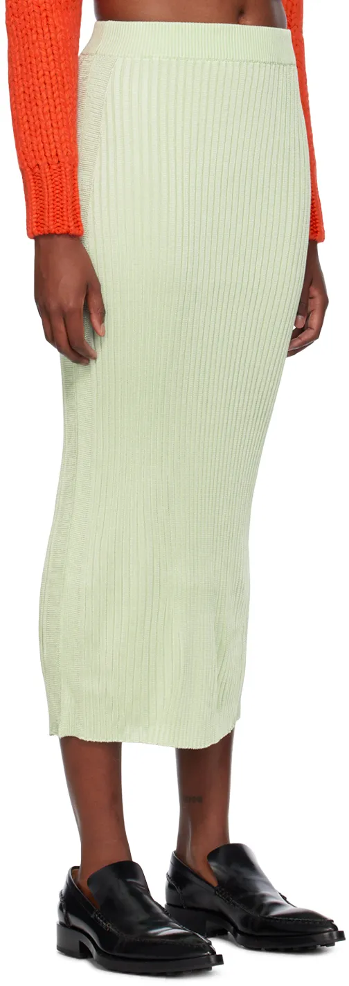 Ribbed-Knit Midi Skirt