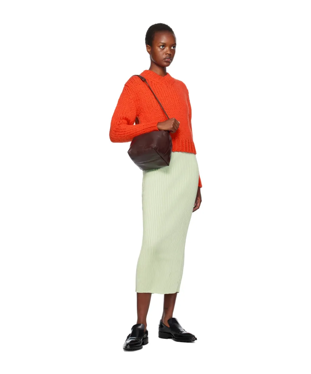 Ribbed-Knit Midi Skirt