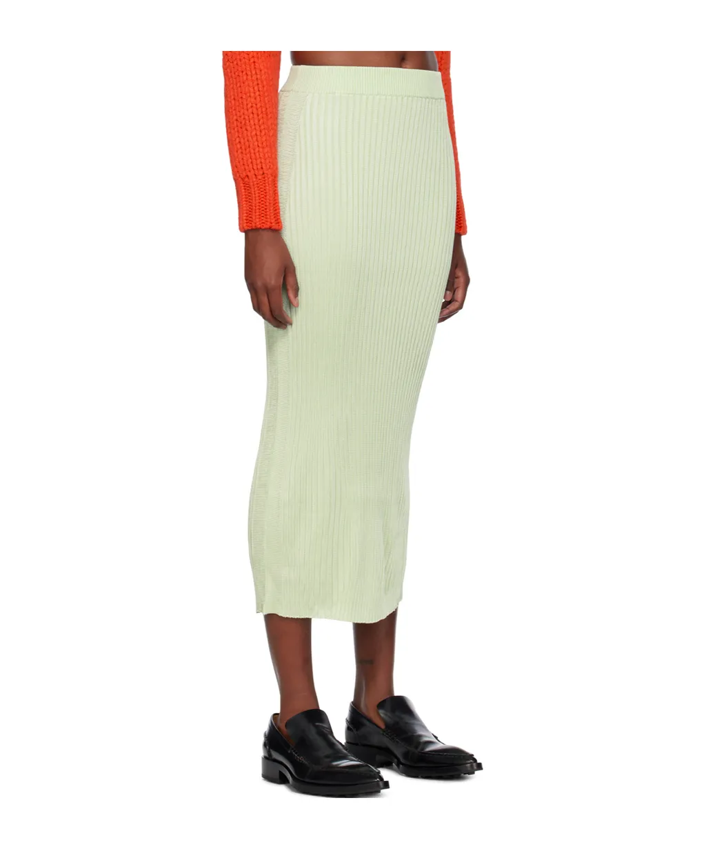 Ribbed-Knit Midi Skirt