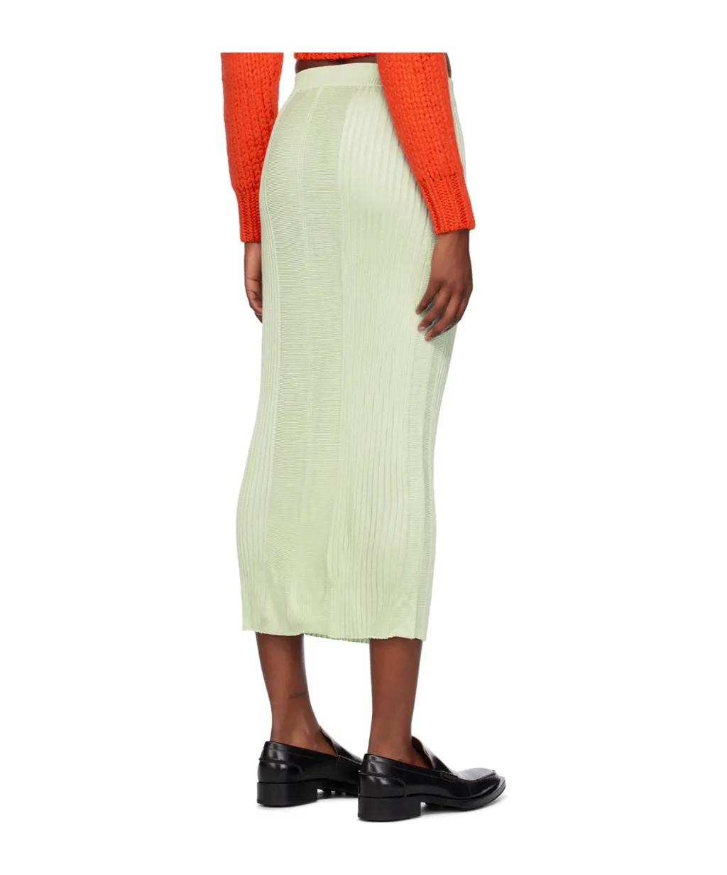 Ribbed-Knit Midi Skirt