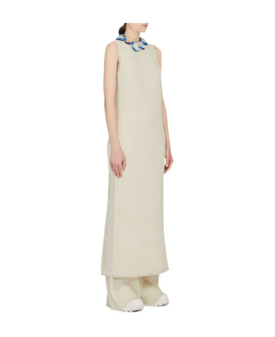 Semi-Sheer Knitted Sleeveless Long Dress