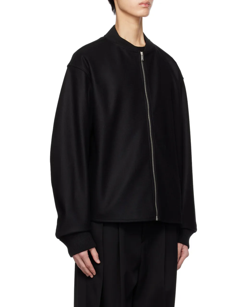 Zip-Up Long-Sleeved Bomber Jacket